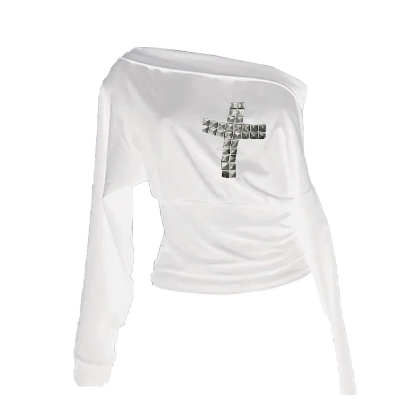 Y2K Woman's Clothing Personality Long Sleeve Hot Girl Tops Fashion Popular Sexy Trappings Stripes Cute Casual Daily Halter Tops